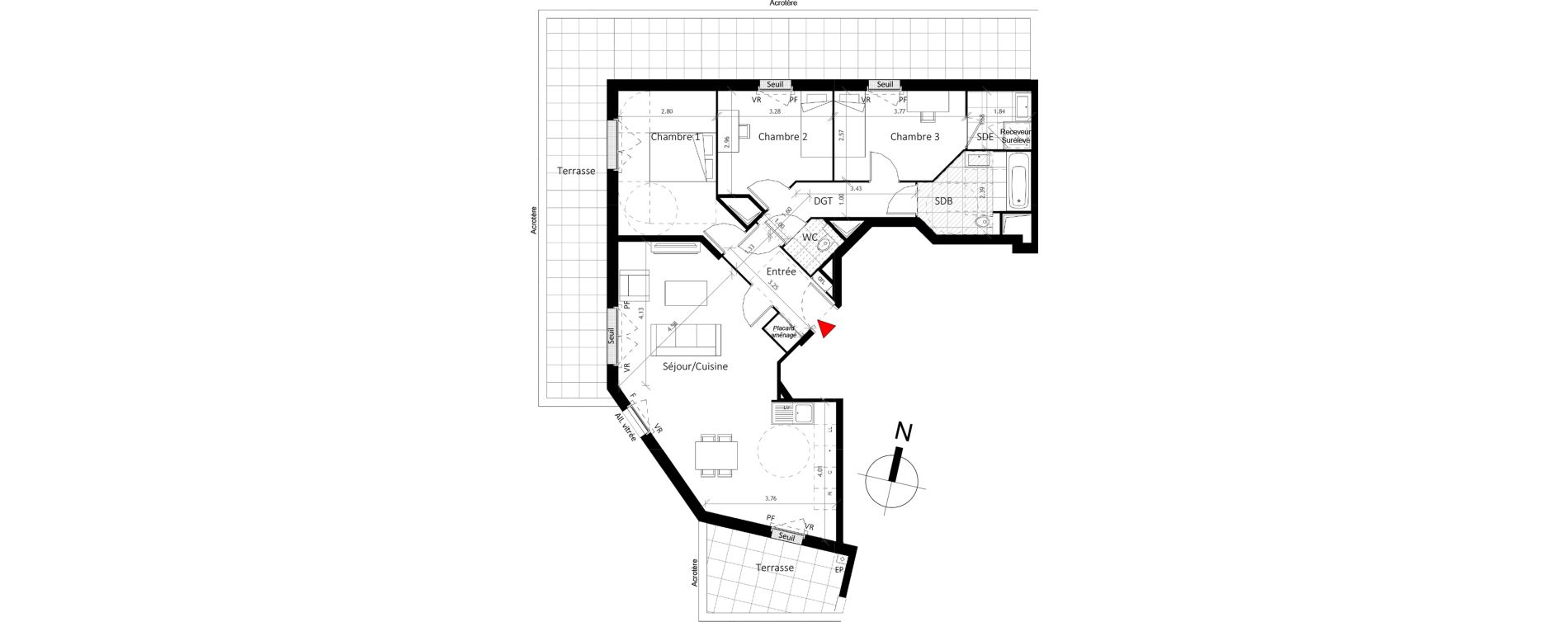 Appartement T4 de 86,70 m2 &agrave; Boissy-Saint-L&eacute;ger La charmeraie