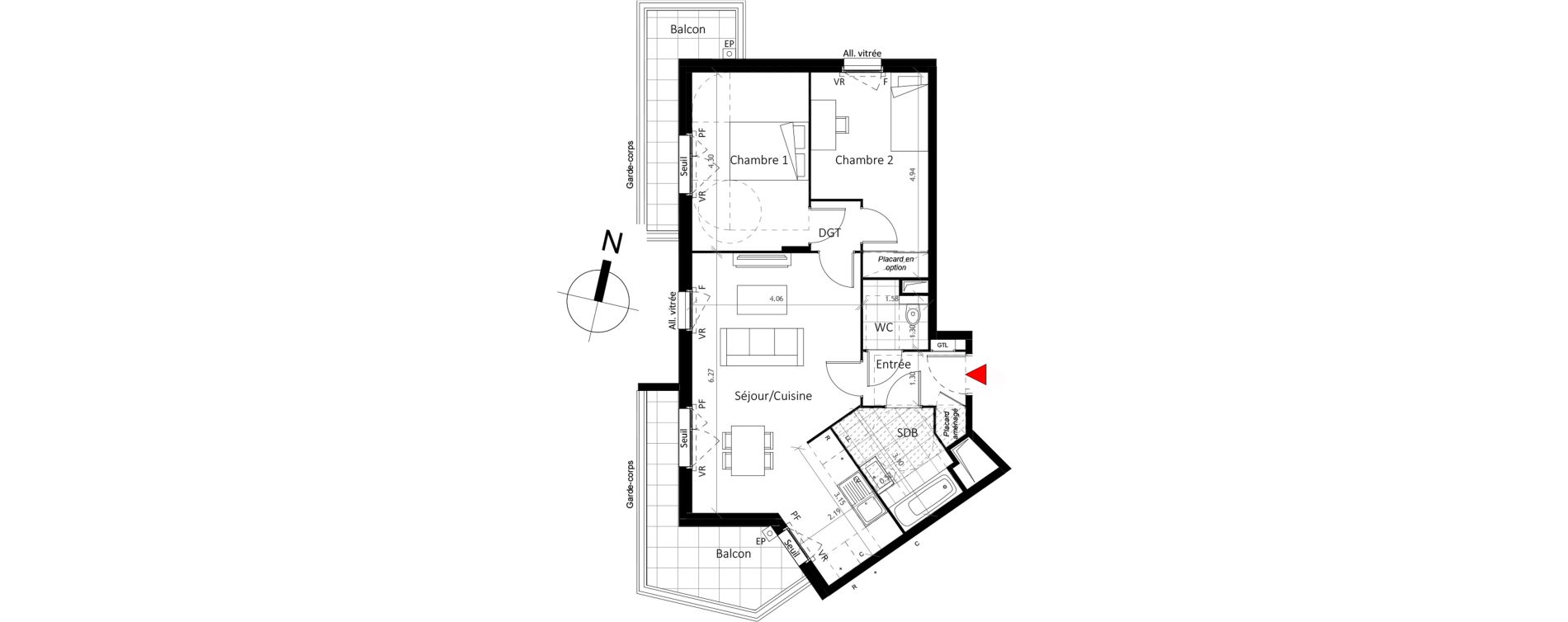 Appartement T3 de 64,80 m2 &agrave; Boissy-Saint-L&eacute;ger La charmeraie