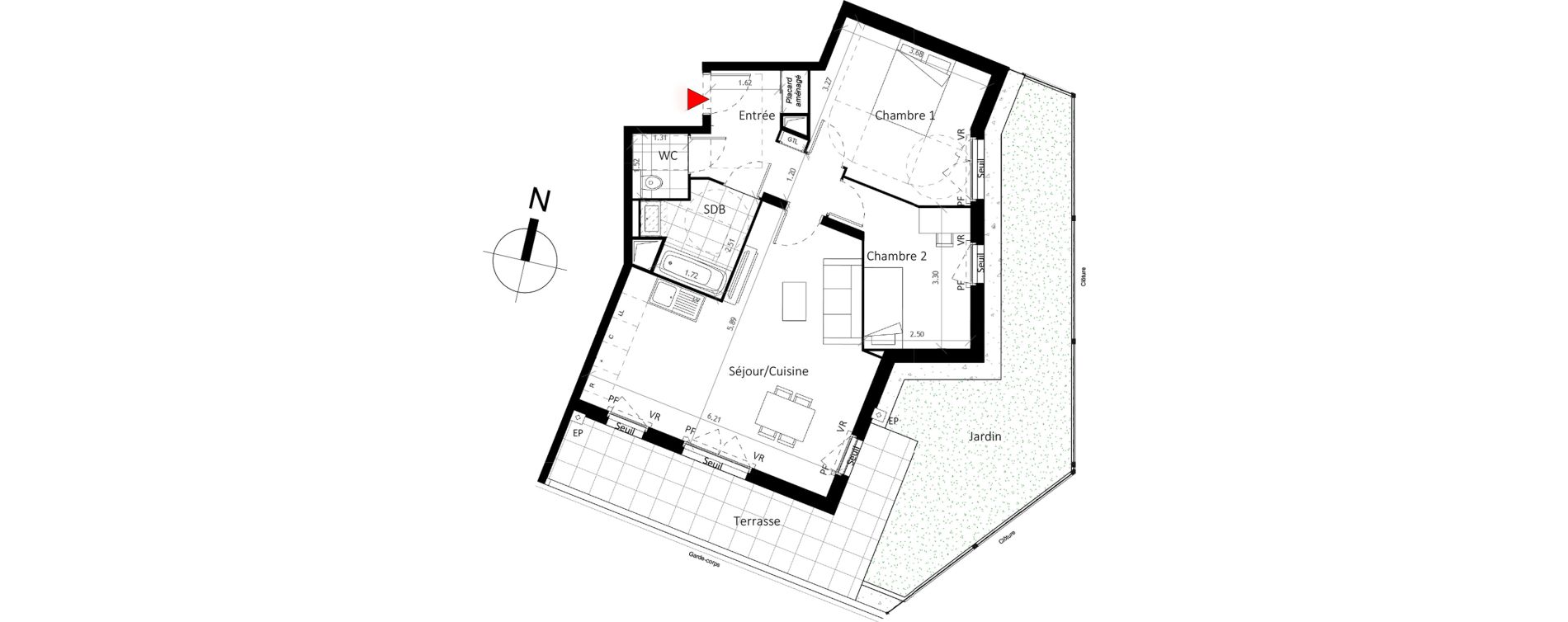Appartement T3 de 65,10 m2 &agrave; Boissy-Saint-L&eacute;ger La charmeraie