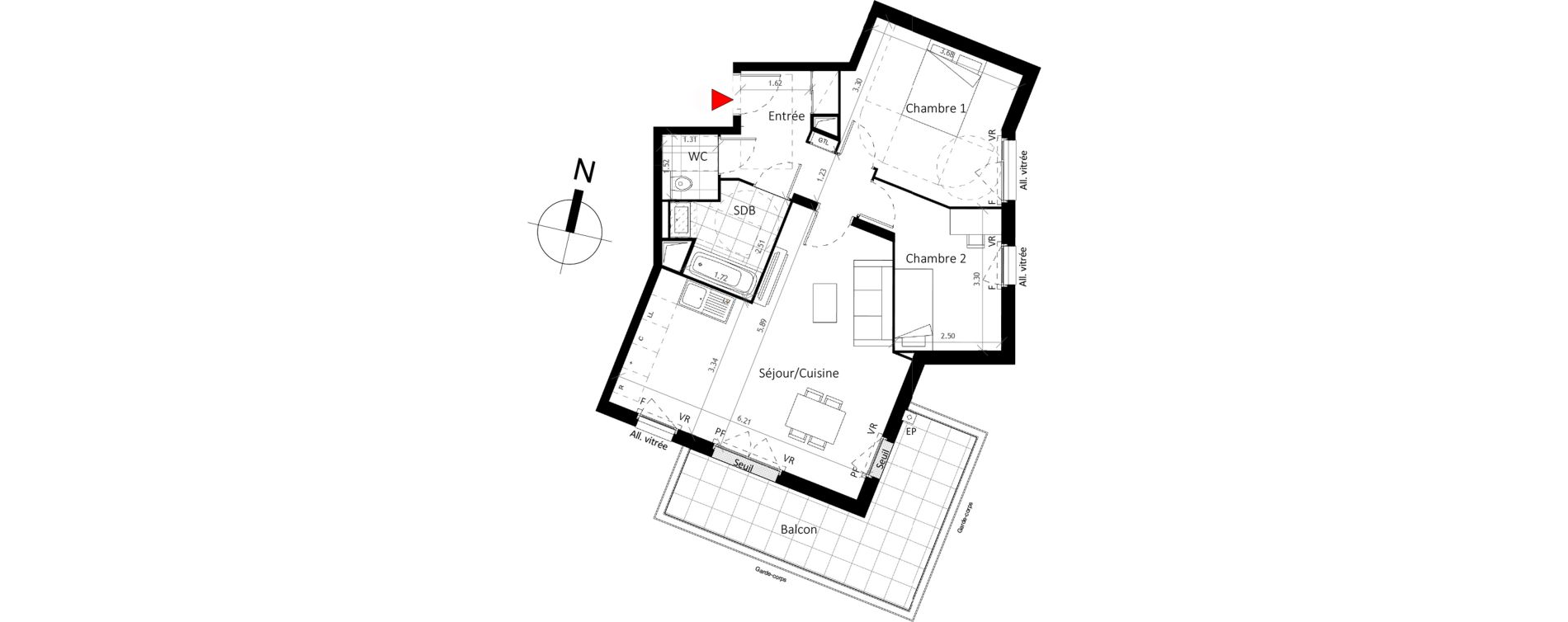 Appartement T3 de 65,10 m2 &agrave; Boissy-Saint-L&eacute;ger La charmeraie