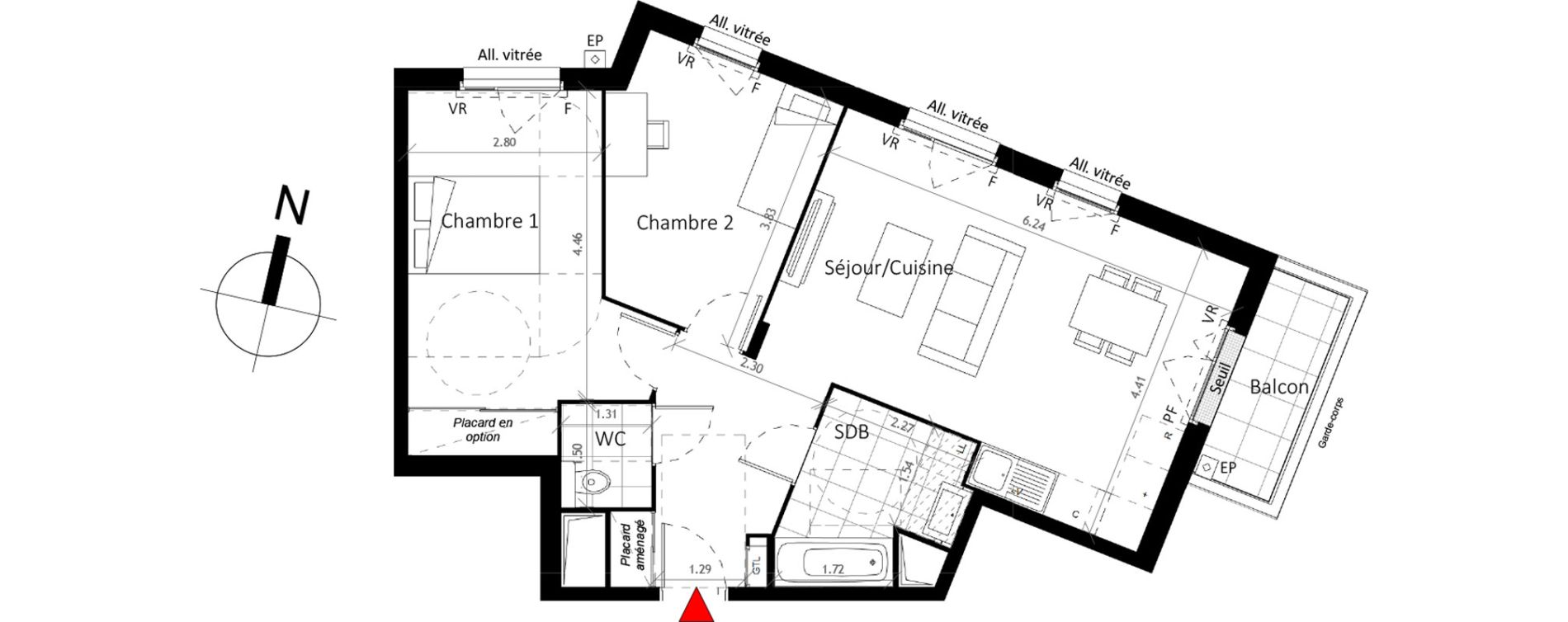 Appartement T3 de 66,10 m2 &agrave; Boissy-Saint-L&eacute;ger La charmeraie