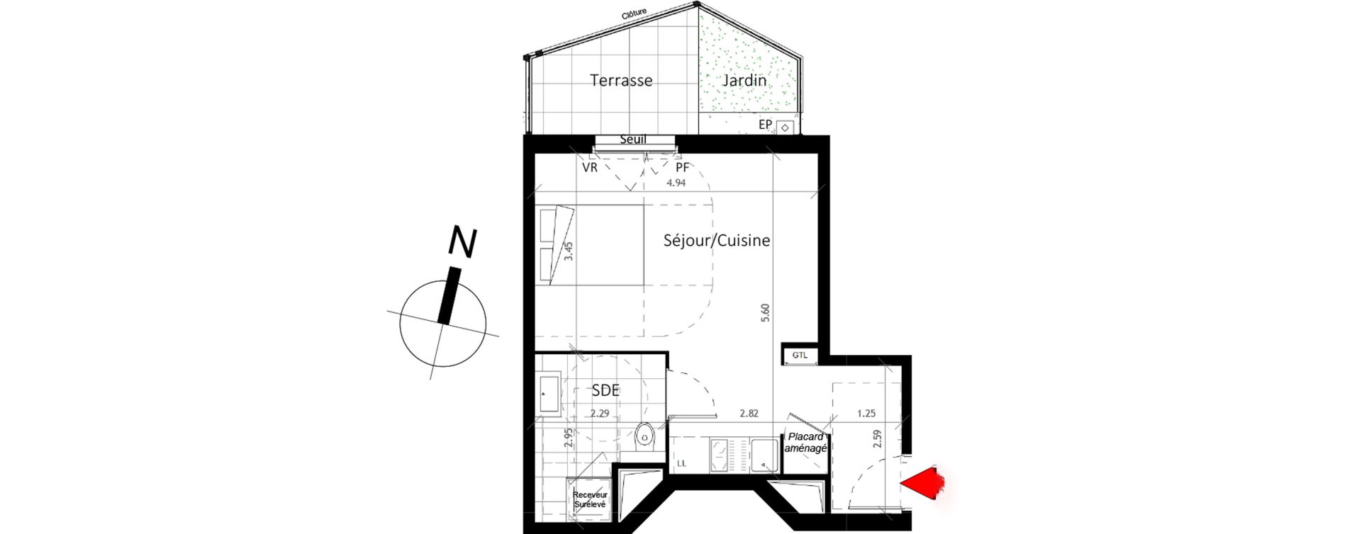 Appartement T1 de 31,80 m2 &agrave; Boissy-Saint-L&eacute;ger La charmeraie