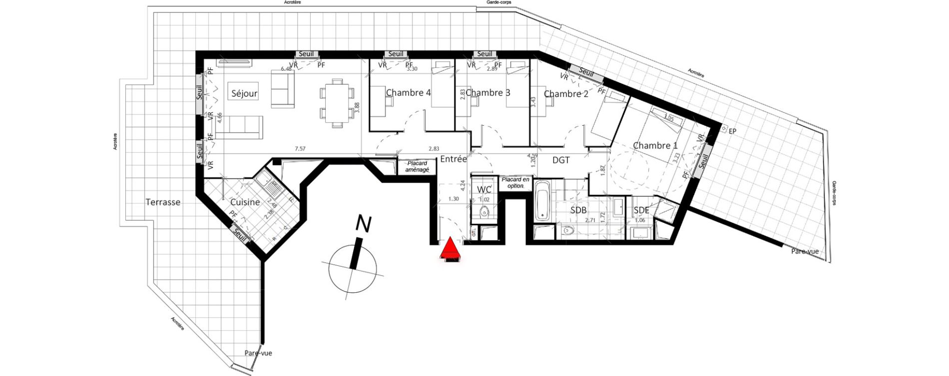 Appartement T5 de 102,50 m2 &agrave; Boissy-Saint-L&eacute;ger La charmeraie