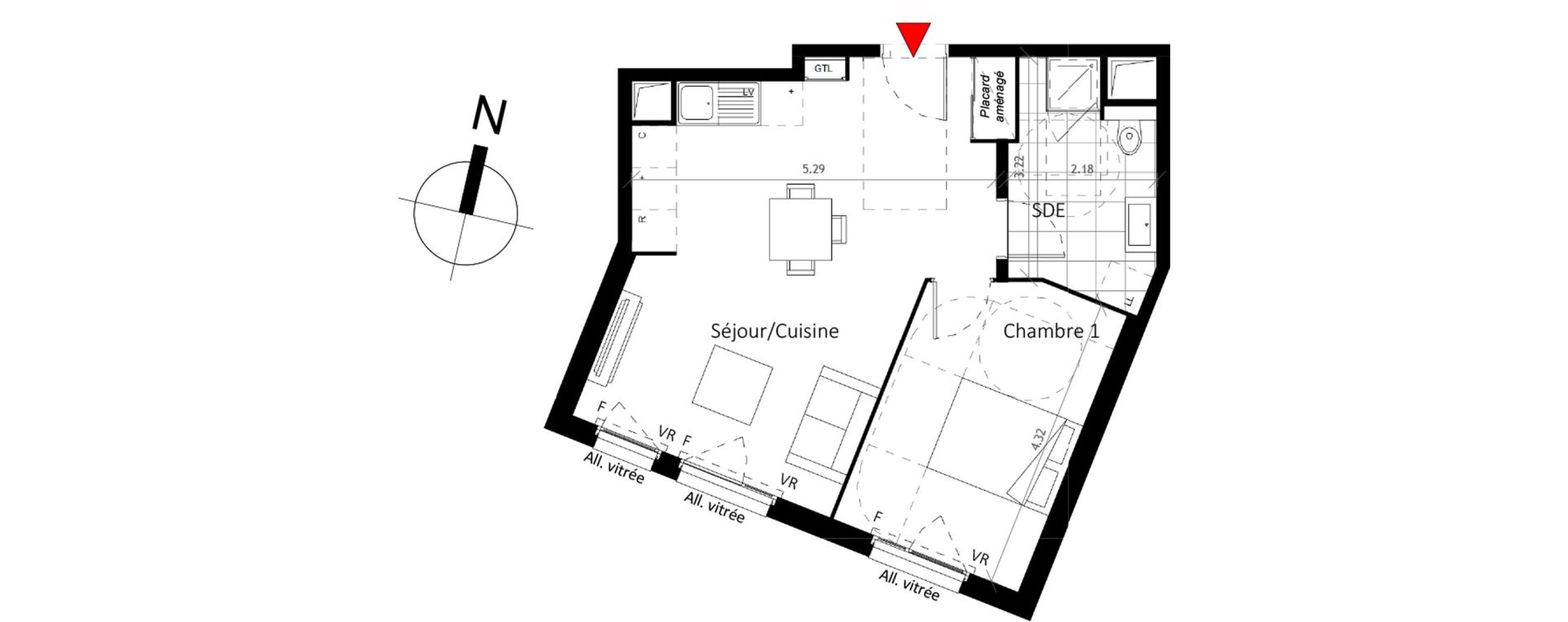 Appartement T2 de 46,30 m2 &agrave; Boissy-Saint-L&eacute;ger La charmeraie