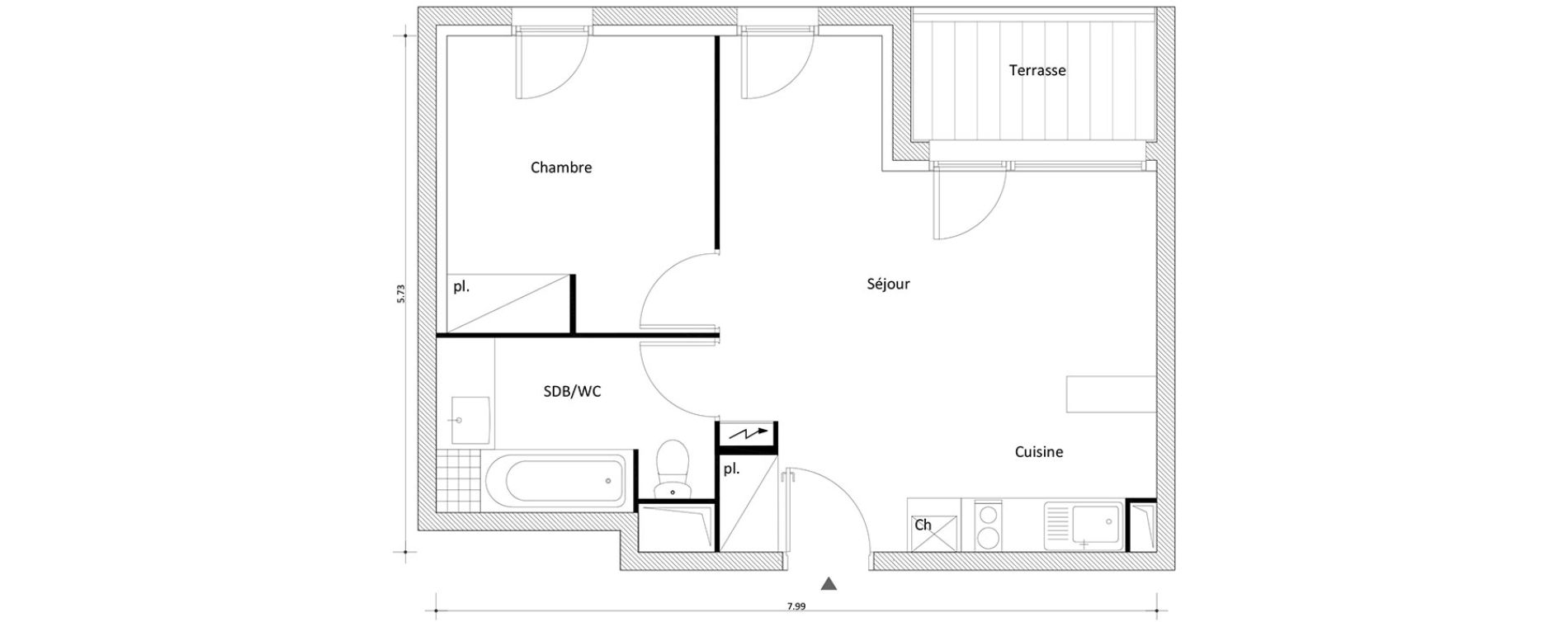 Appartement T2 de 38,38 m2 &agrave; Boissy-Saint-L&eacute;ger Boissy st leger