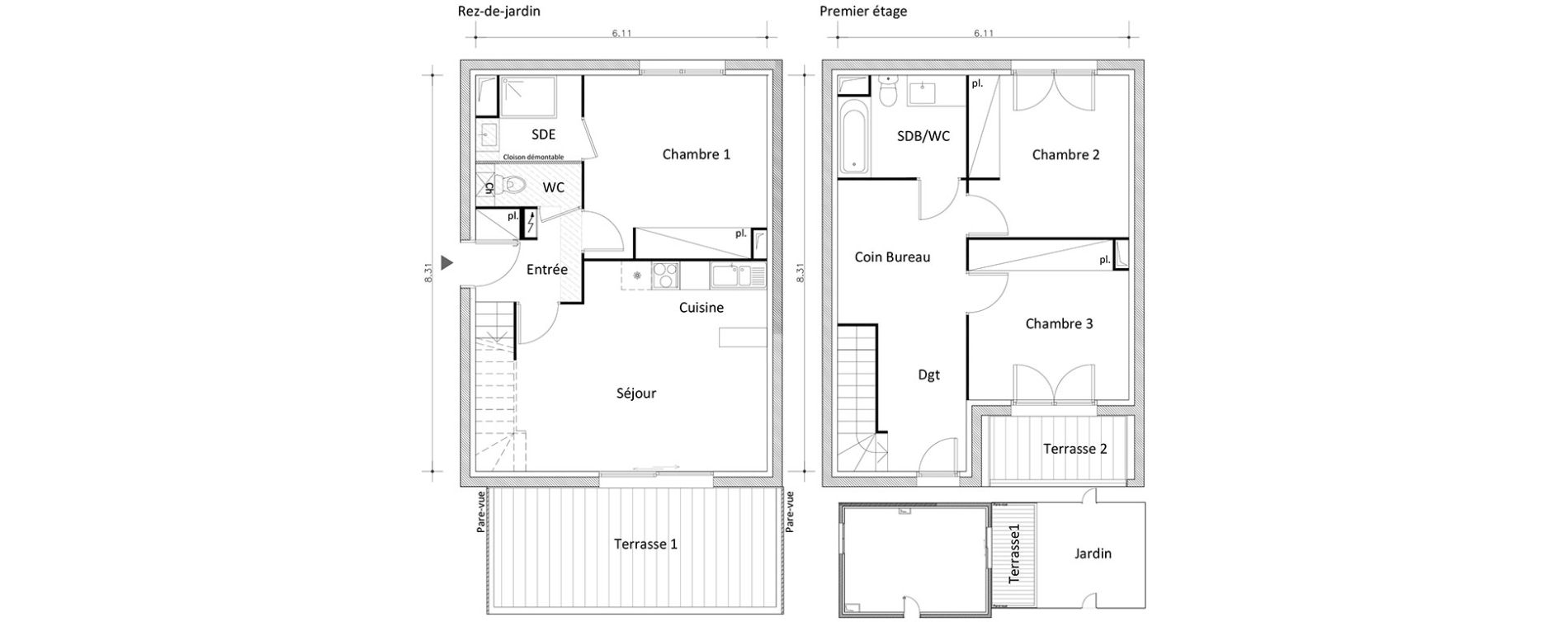Duplex T4 de 88,31 m2 &agrave; Boissy-Saint-L&eacute;ger Boissy st leger