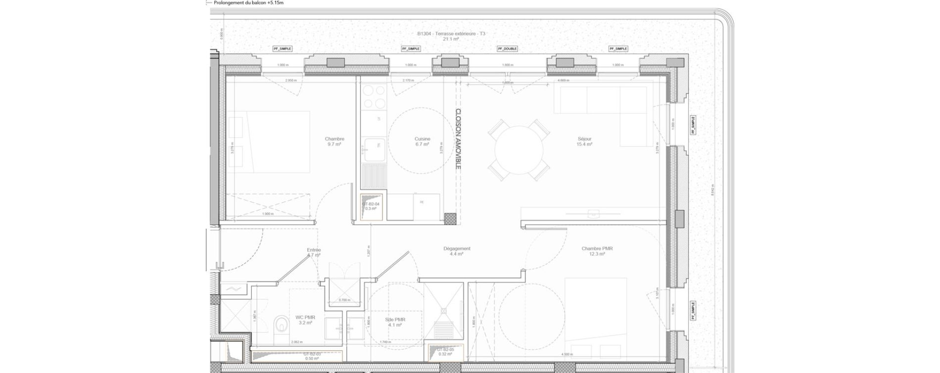 Appartement T3 de 60,30 m2 &agrave; Bry-Sur-Marne Centre