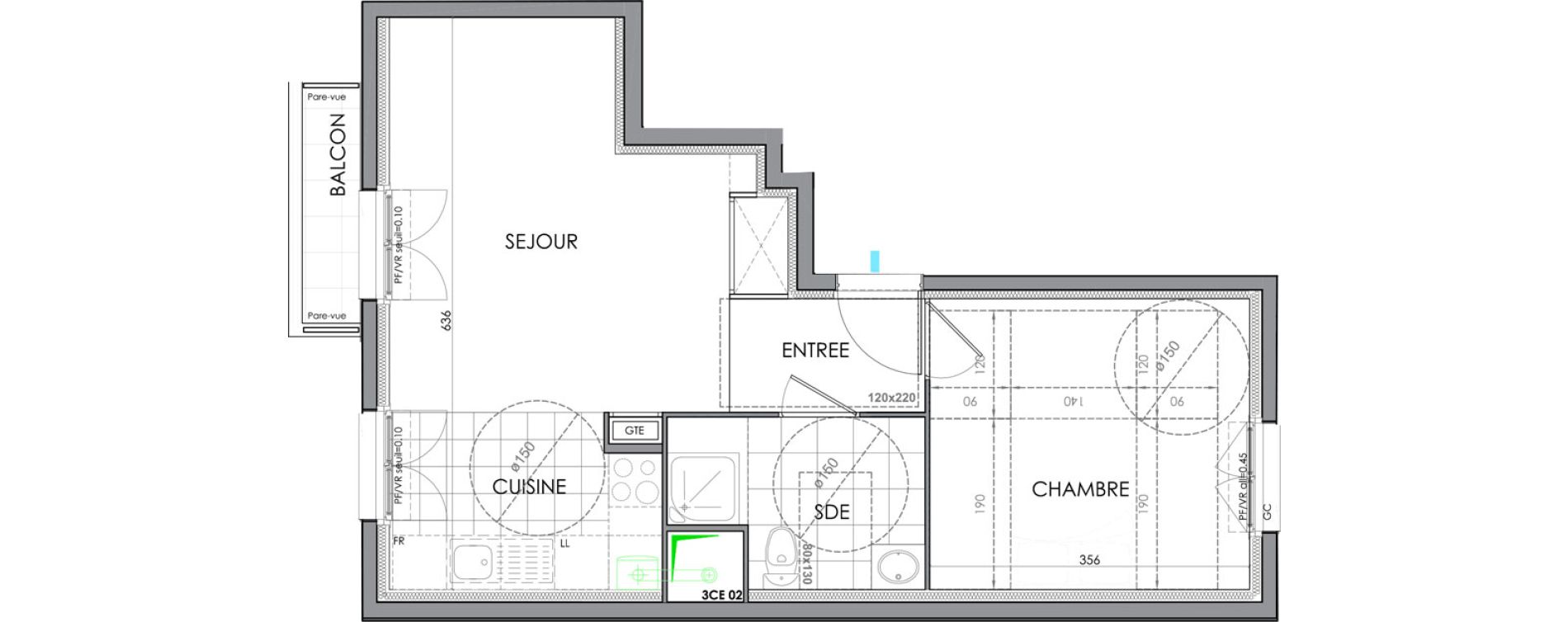 Appartement T2 de 40,27 m2 &agrave; Bry-Sur-Marne Centre