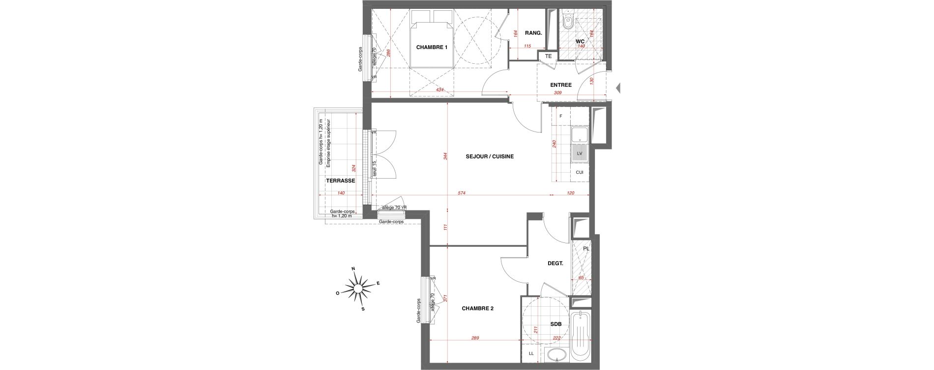 Appartement T3 de 67,72 m2 &agrave; Cachan Coteau