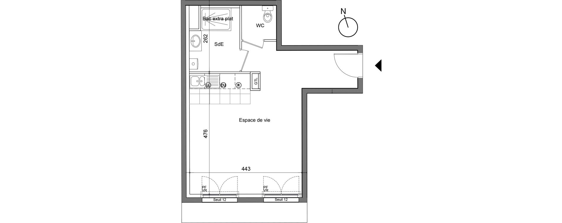 Appartement T1 de 33,20 m2 &agrave; Champigny-Sur-Marne Plant