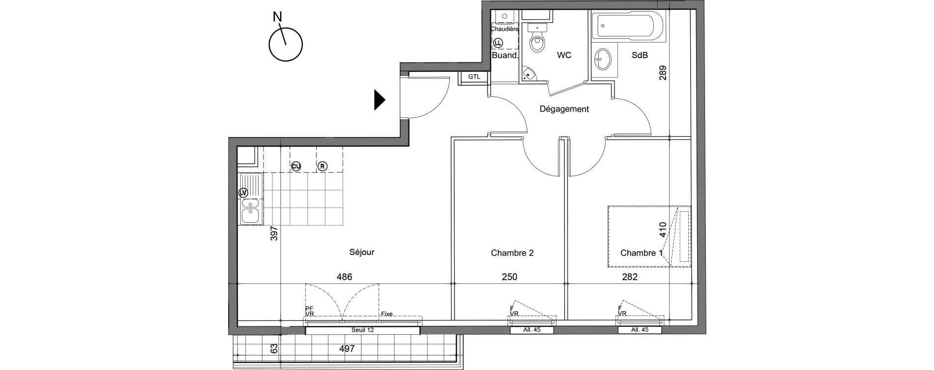 Appartement T3 de 56,40 m2 &agrave; Champigny-Sur-Marne Plant