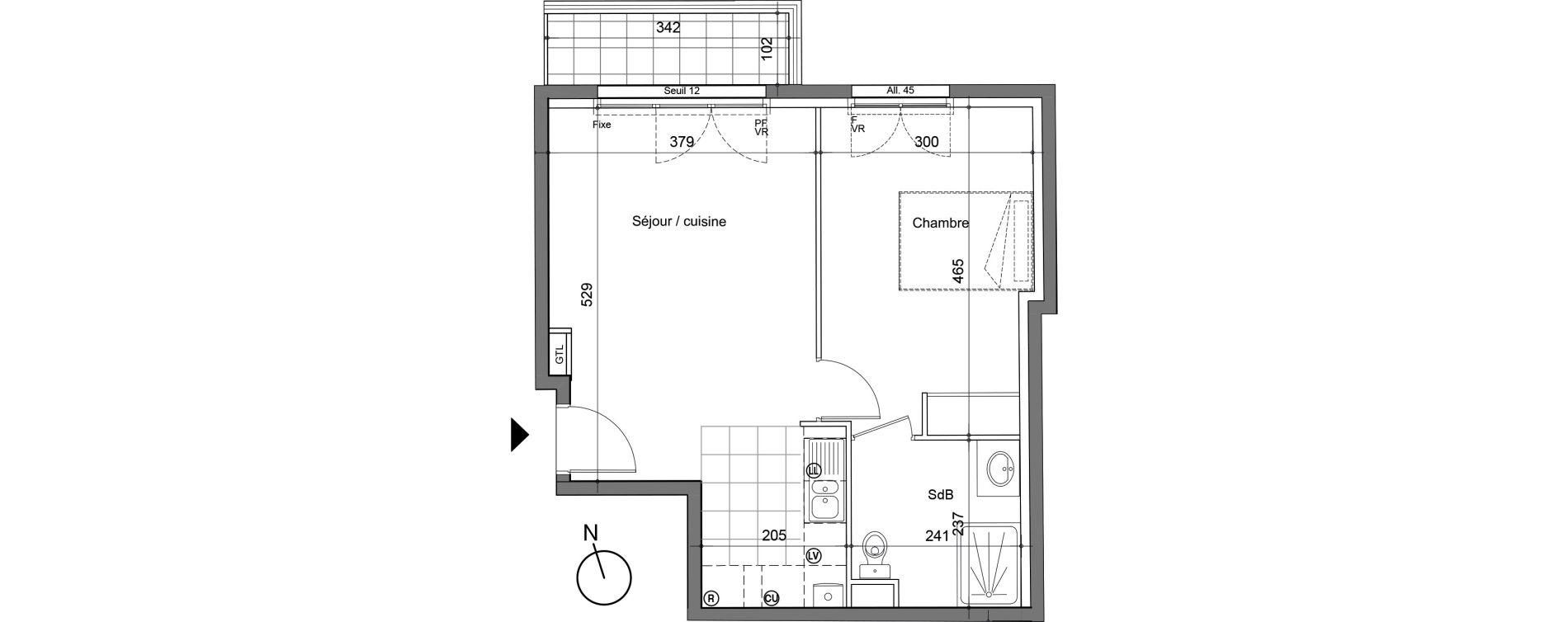 Appartement T2 de 42,25 m2 &agrave; Champigny-Sur-Marne Plant
