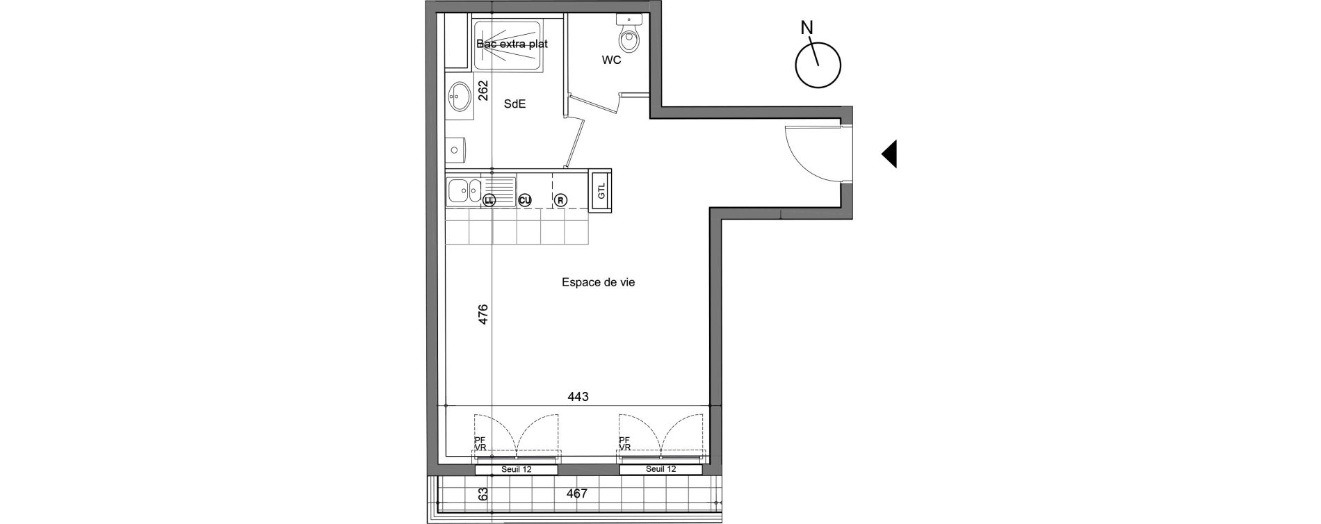 Appartement T1 de 33,20 m2 &agrave; Champigny-Sur-Marne Plant