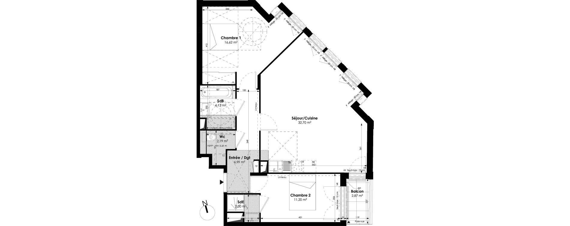 Appartement T3 de 75,82 m2 &agrave; Champigny-Sur-Marne Centre ville