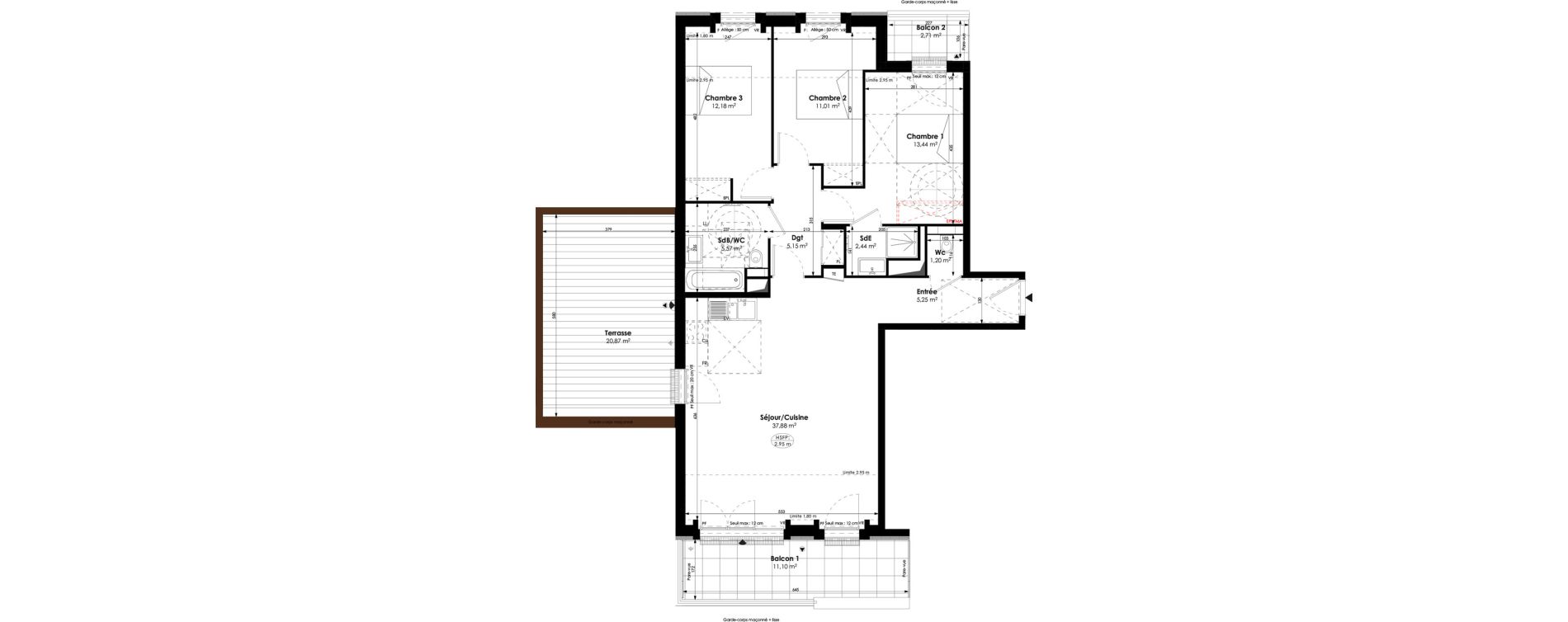 Appartement T4 de 94,12 m2 &agrave; Champigny-Sur-Marne Centre ville