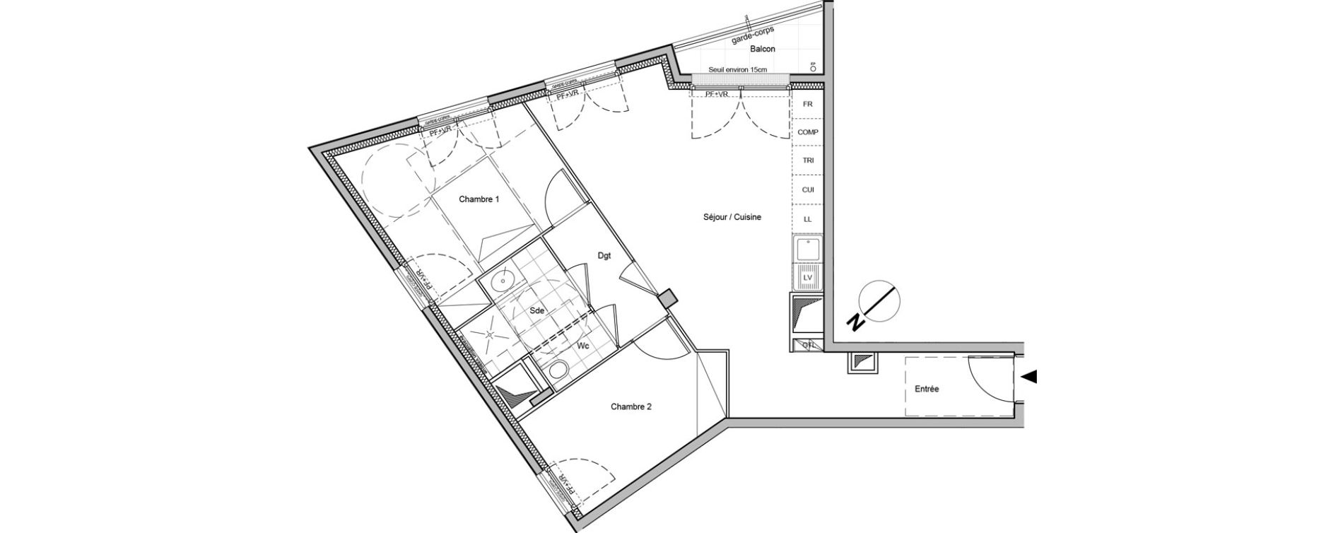 Appartement T3 de 61,10 m2 &agrave; Champigny-Sur-Marne Mordacs