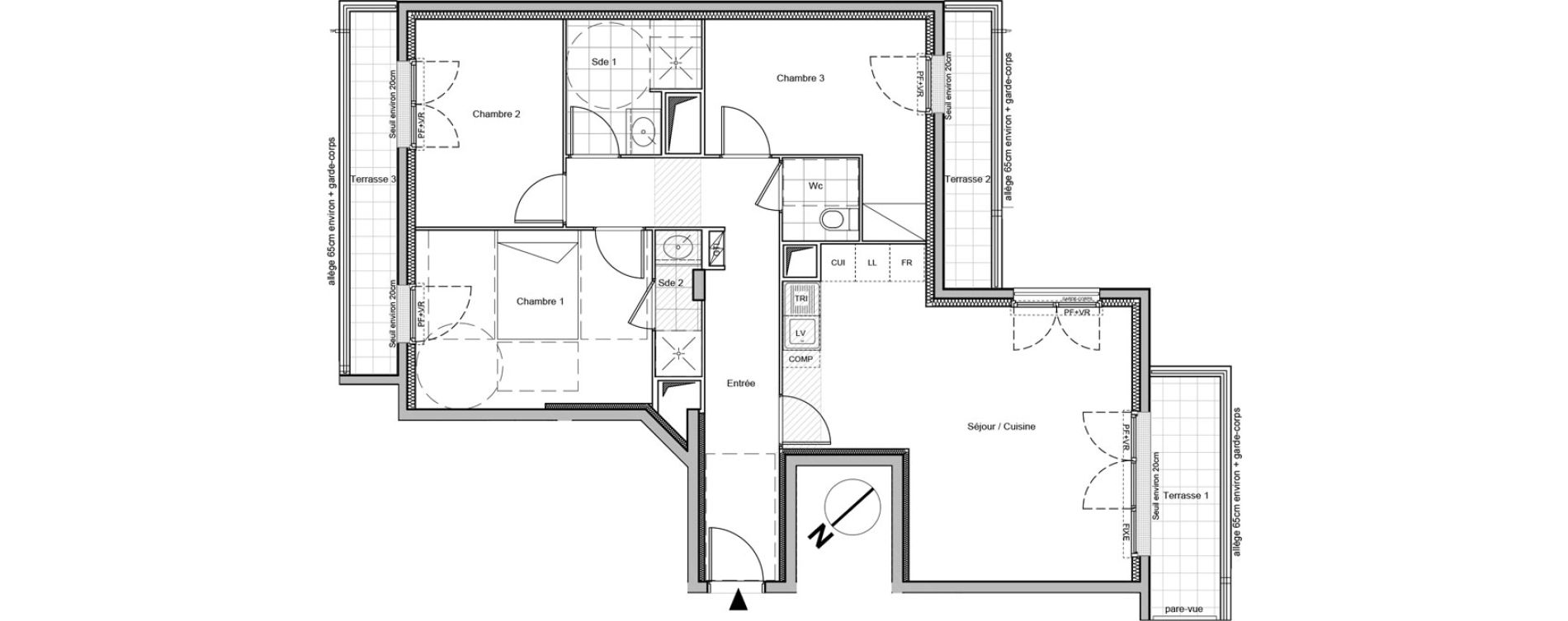 Appartement T4 de 80,10 m2 &agrave; Champigny-Sur-Marne Mordacs