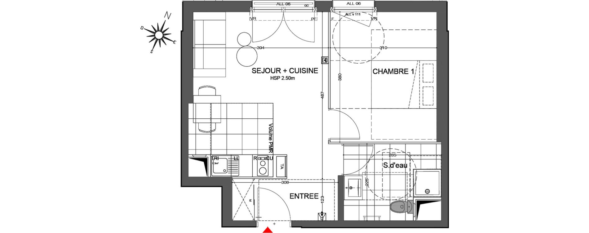 Appartement T2 de 40,44 m2 &agrave; Champigny-Sur-Marne Centre
