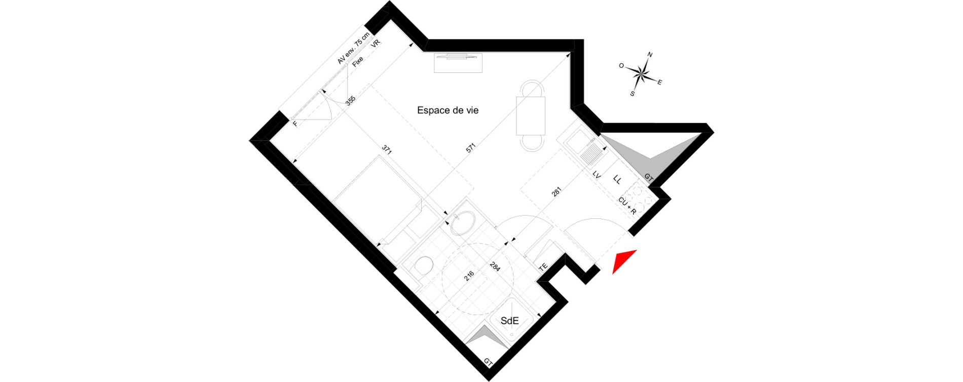 Appartement T1 de 29,50 m2 &agrave; Champigny-Sur-Marne Tremblay