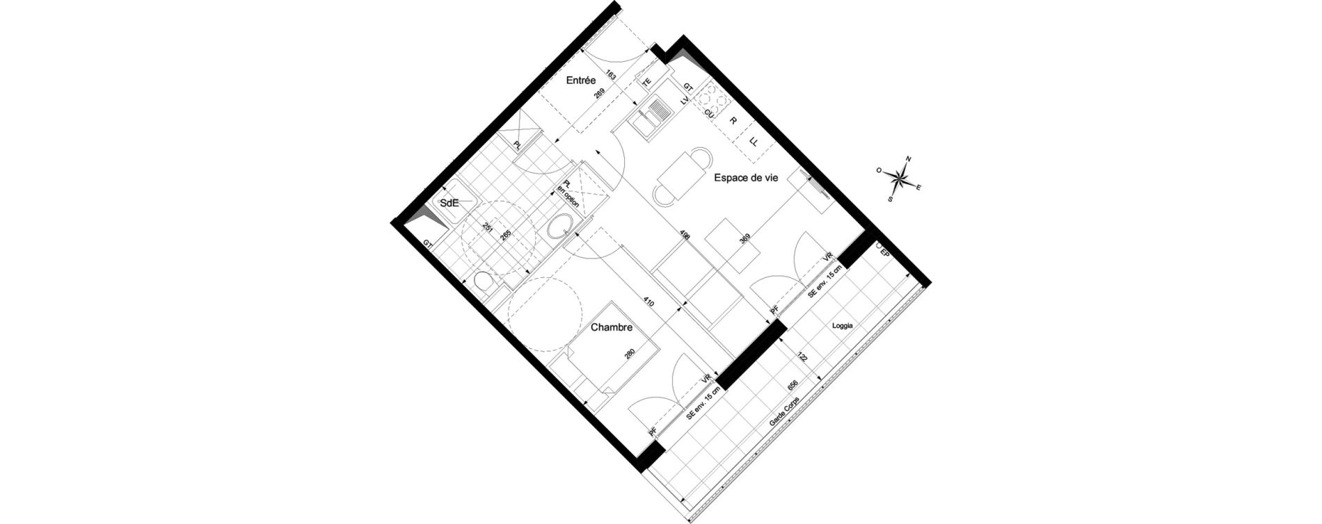 Appartement T2 de 40,66 m2 &agrave; Champigny-Sur-Marne Tremblay