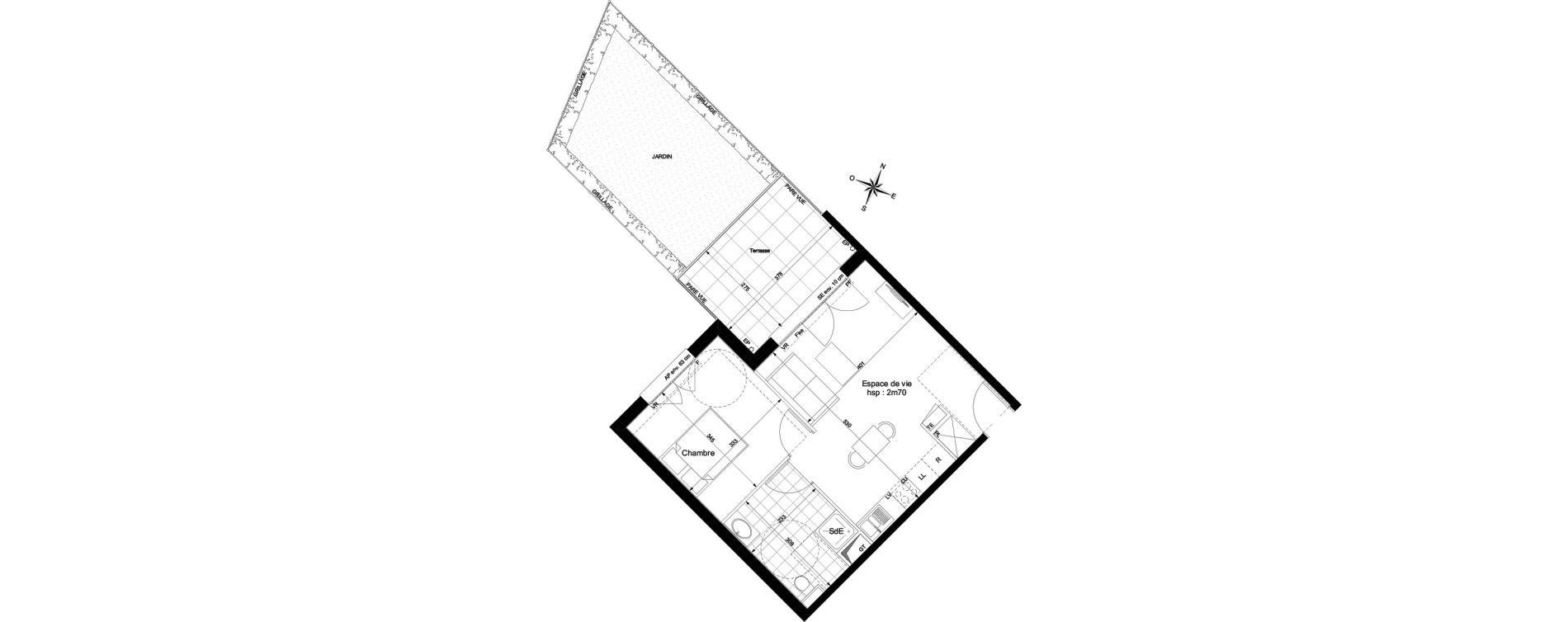 Appartement T2 de 42,09 m2 &agrave; Champigny-Sur-Marne Tremblay