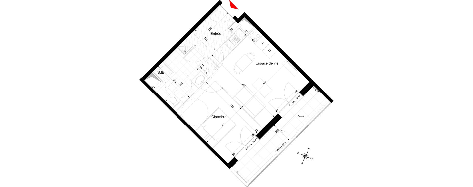 Appartement T2 de 40,66 m2 &agrave; Champigny-Sur-Marne Tremblay