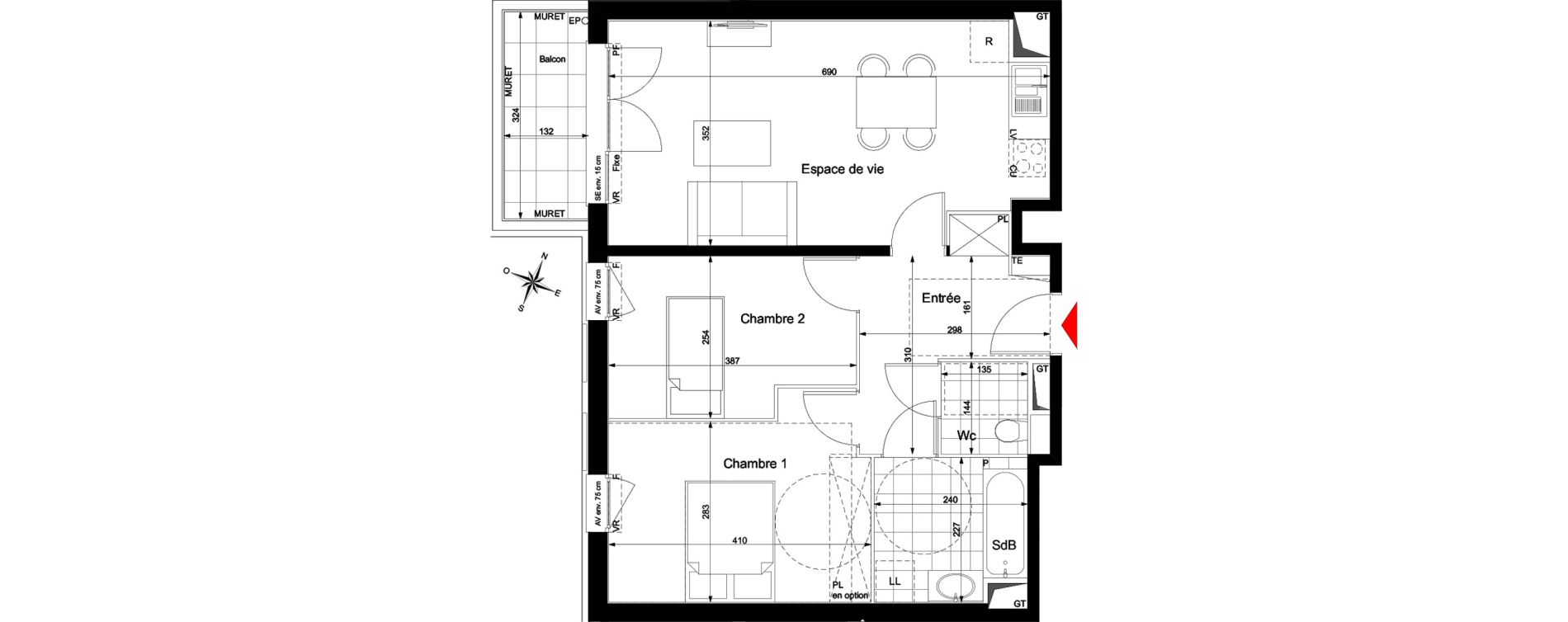 Appartement T3 de 58,30 m2 &agrave; Champigny-Sur-Marne Tremblay