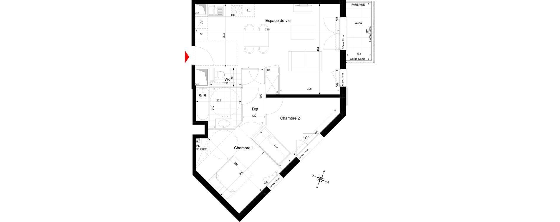 Appartement T3 de 59,73 m2 &agrave; Champigny-Sur-Marne Tremblay
