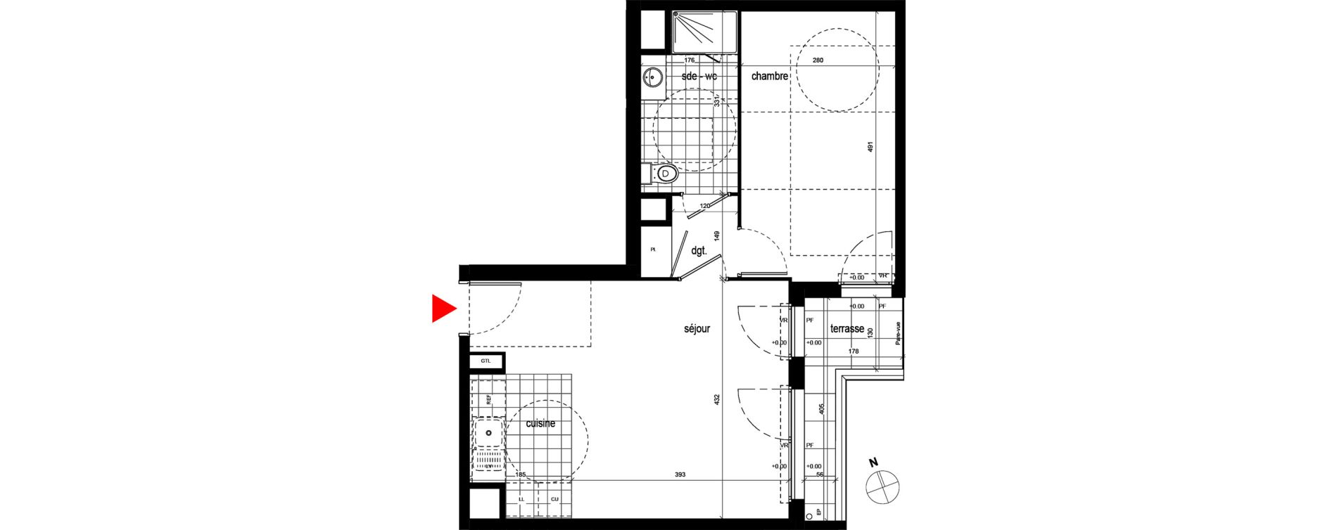 Appartement T2 de 45,69 m2 &agrave; Champigny-Sur-Marne Centre ville