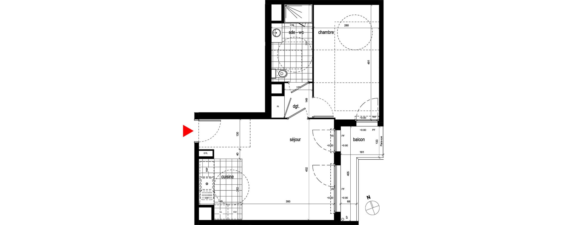 Appartement T2 de 45,67 m2 &agrave; Champigny-Sur-Marne Centre ville