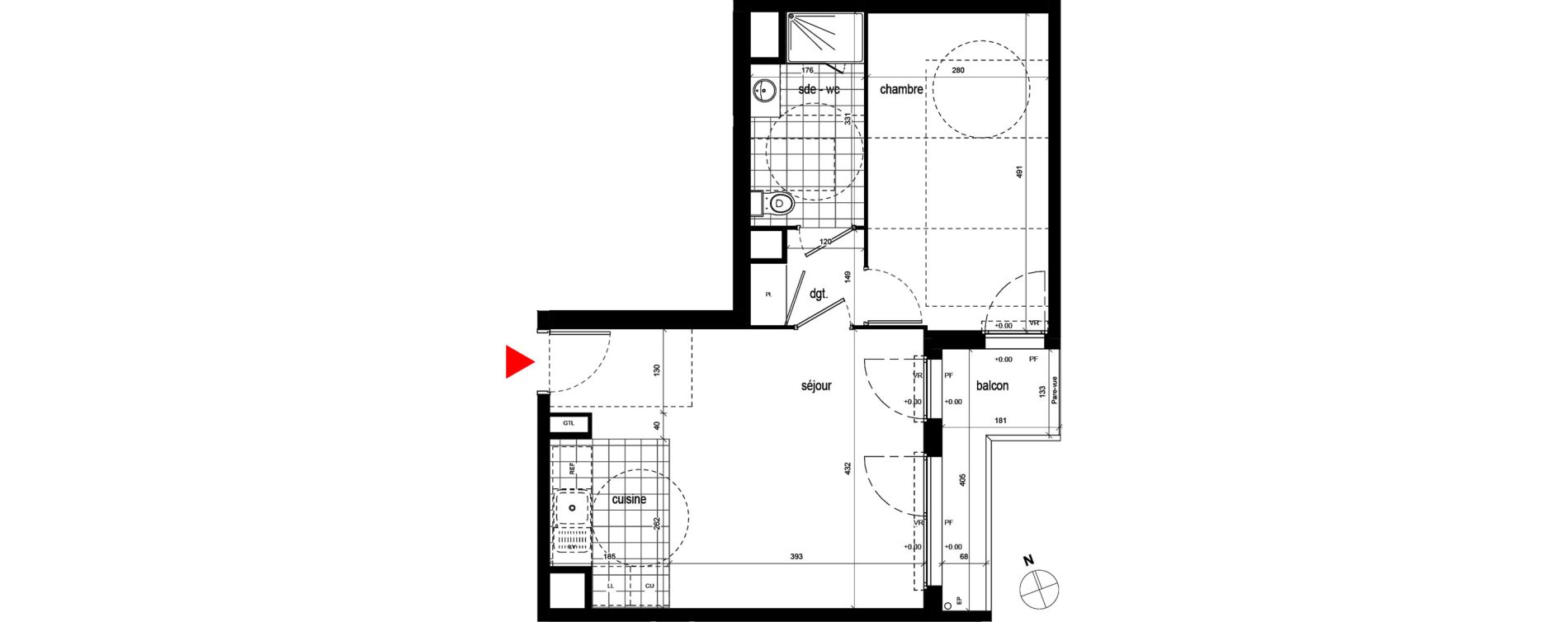 Appartement T2 de 45,70 m2 &agrave; Champigny-Sur-Marne Centre ville