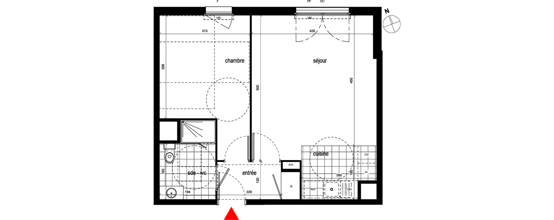 Appartement T2 de 45,56 m2 &agrave; Champigny-Sur-Marne Centre ville