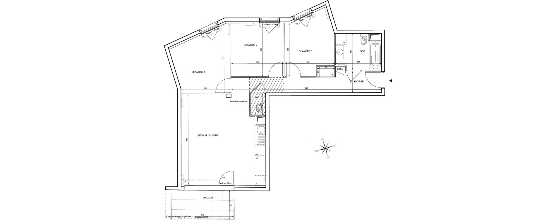 Appartement T4 de 75,21 m2 &agrave; Champigny-Sur-Marne Champigny sur marne centre ville