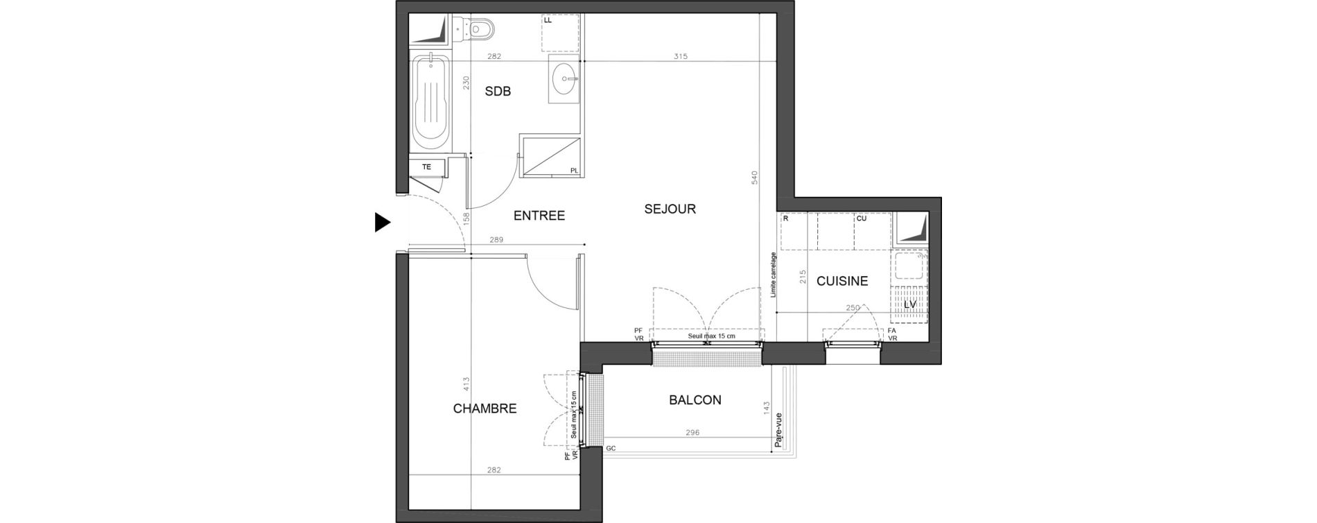 Appartement T2 de 44,03 m2 &agrave; Champigny-Sur-Marne Plant