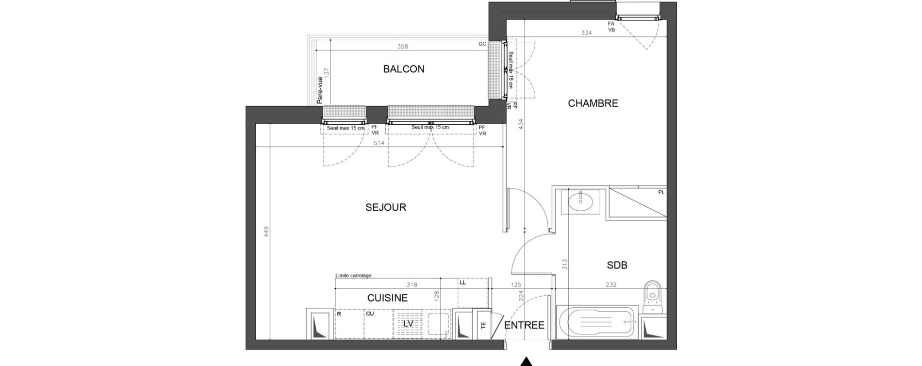 Appartement T2 de 43,65 m2 &agrave; Champigny-Sur-Marne Plant