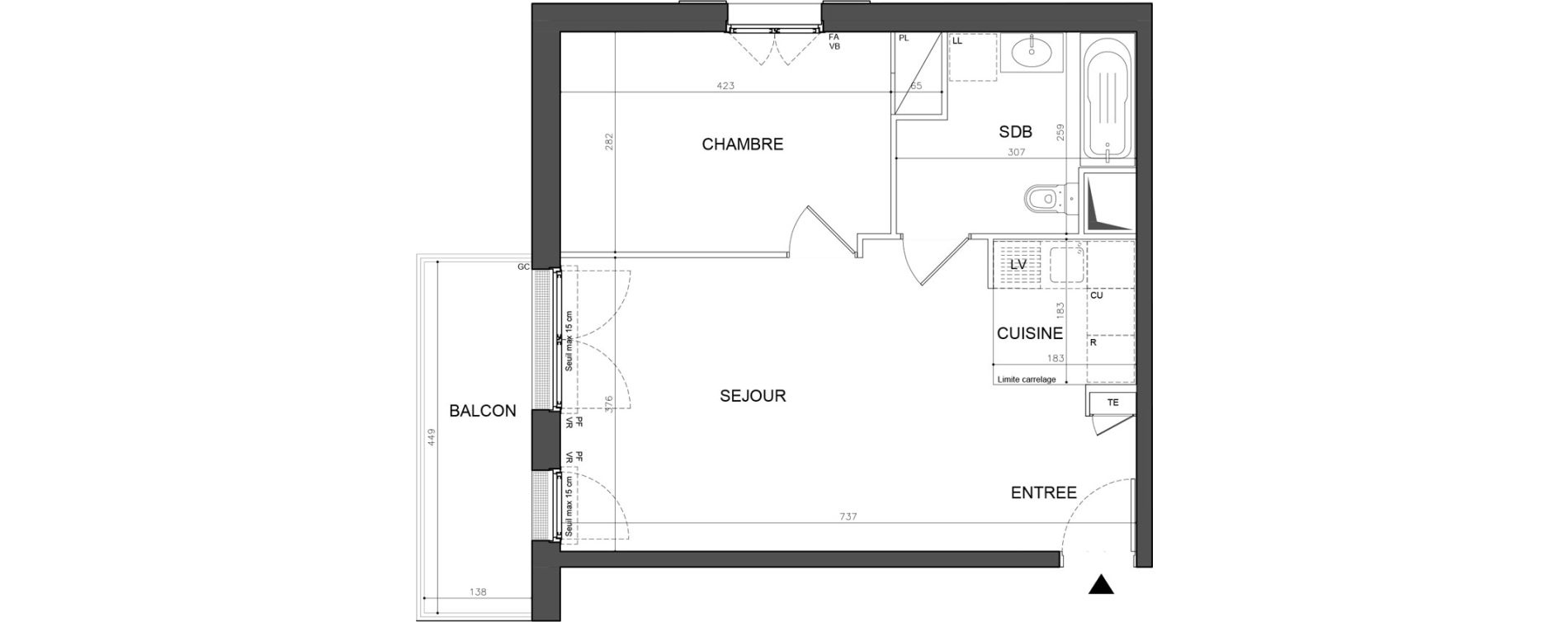 Appartement T2 de 47,63 m2 &agrave; Champigny-Sur-Marne Plant