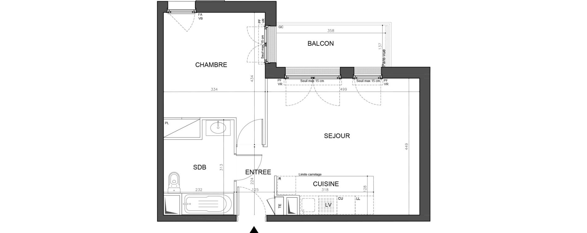 Appartement T2 de 43,28 m2 &agrave; Champigny-Sur-Marne Plant