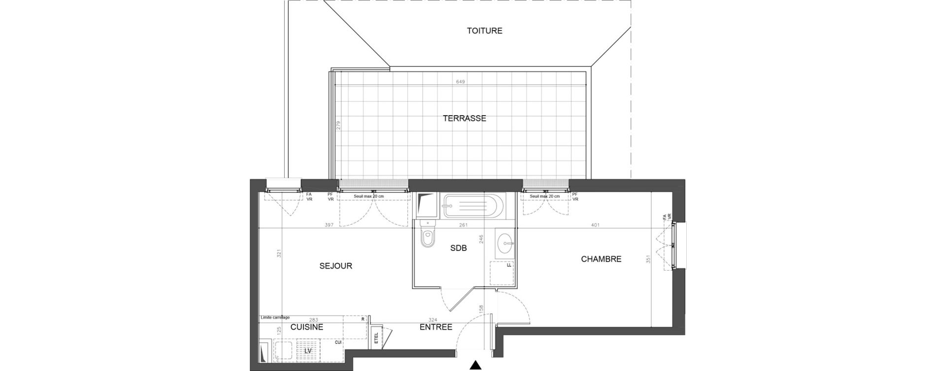 Appartement T2 de 40,56 m2 &agrave; Champigny-Sur-Marne Plant