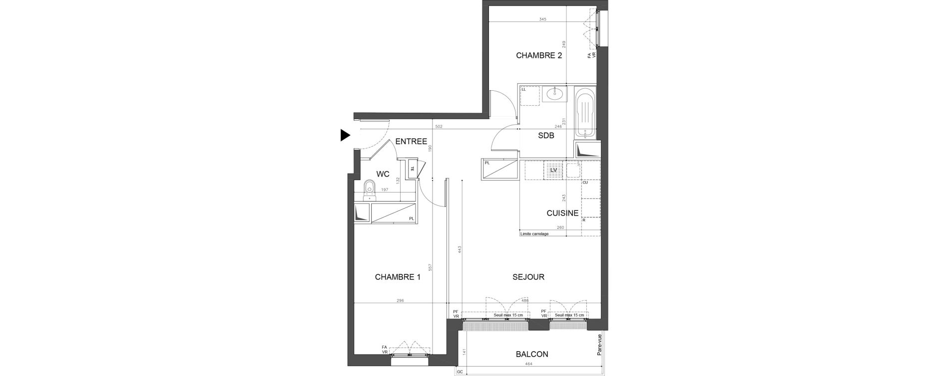 Appartement T3 de 63,26 m2 &agrave; Champigny-Sur-Marne Plant