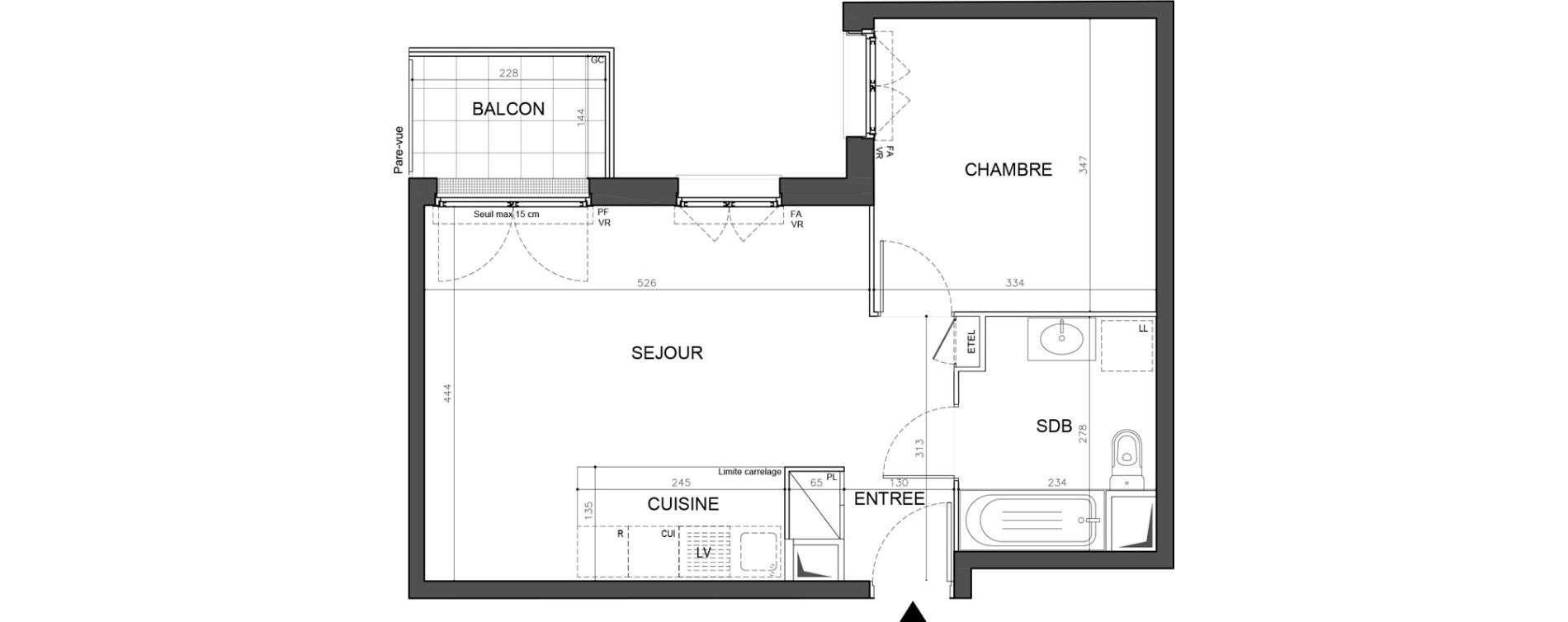 Appartement T2 de 43,51 m2 &agrave; Champigny-Sur-Marne Plant