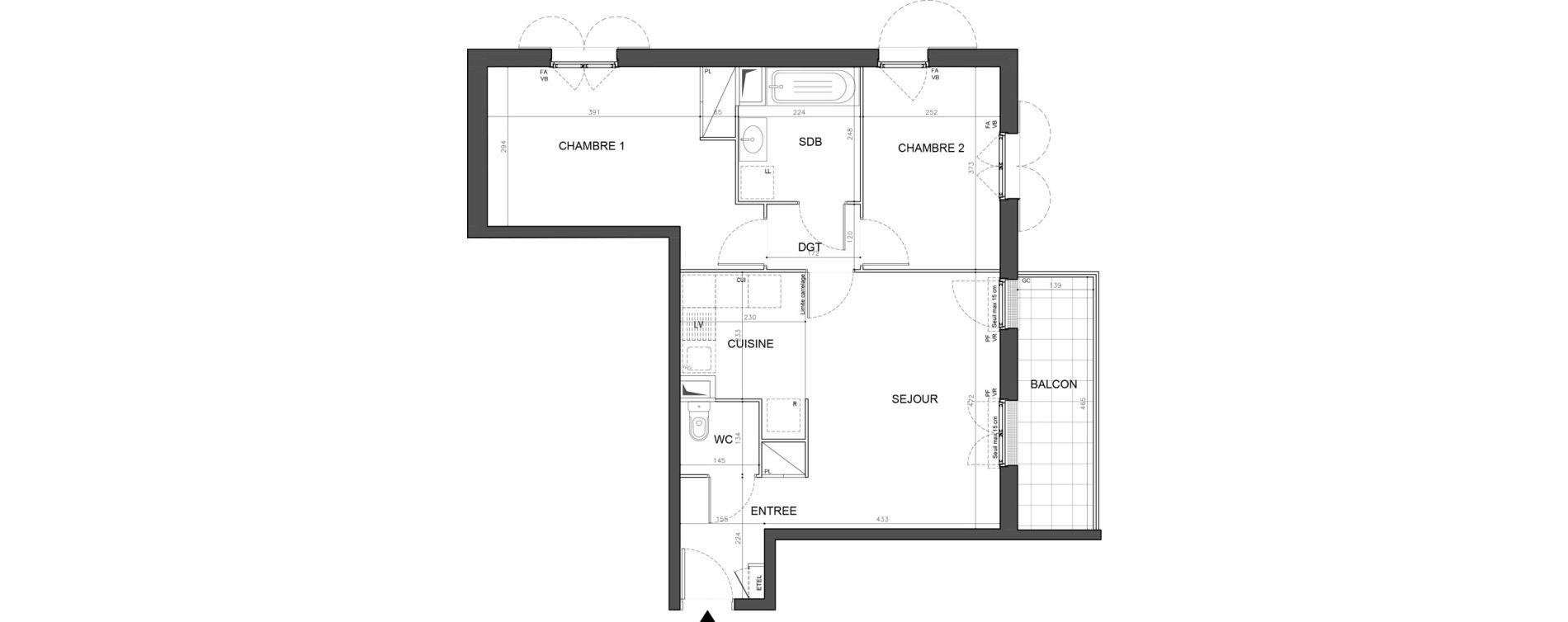 Appartement T3 de 60,41 m2 &agrave; Champigny-Sur-Marne Plant