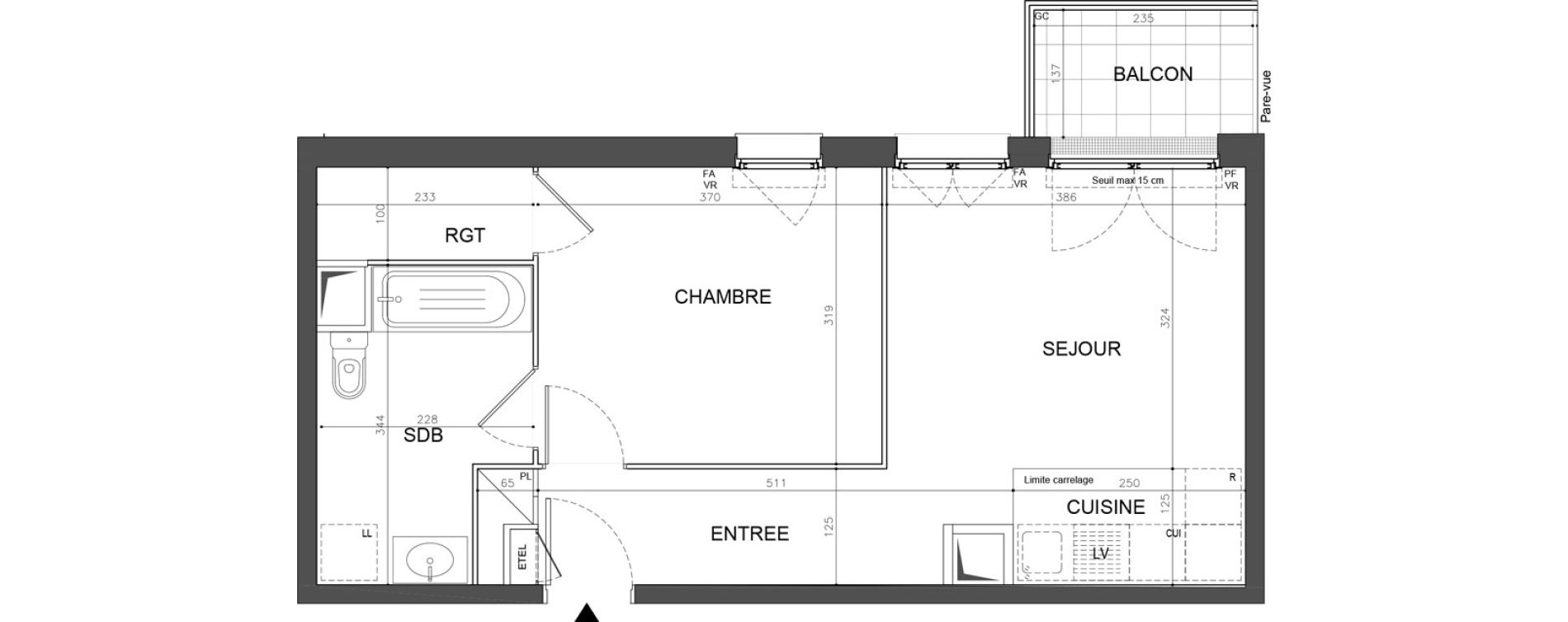 Appartement T2 de 43,06 m2 &agrave; Champigny-Sur-Marne Plant