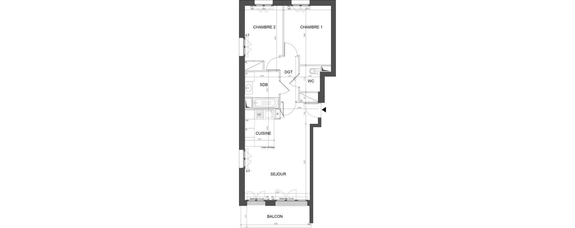 Appartement T3 de 60,36 m2 &agrave; Champigny-Sur-Marne Plant