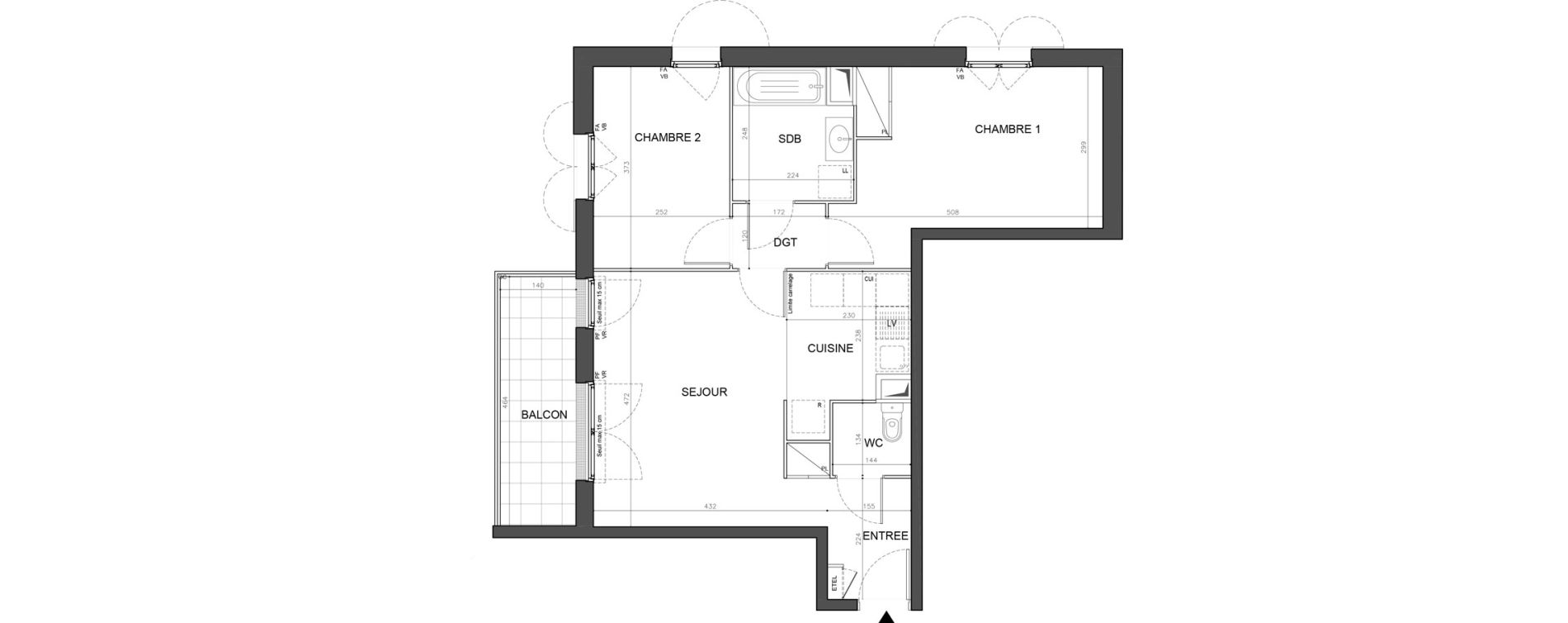 Appartement T3 de 60,58 m2 &agrave; Champigny-Sur-Marne Plant