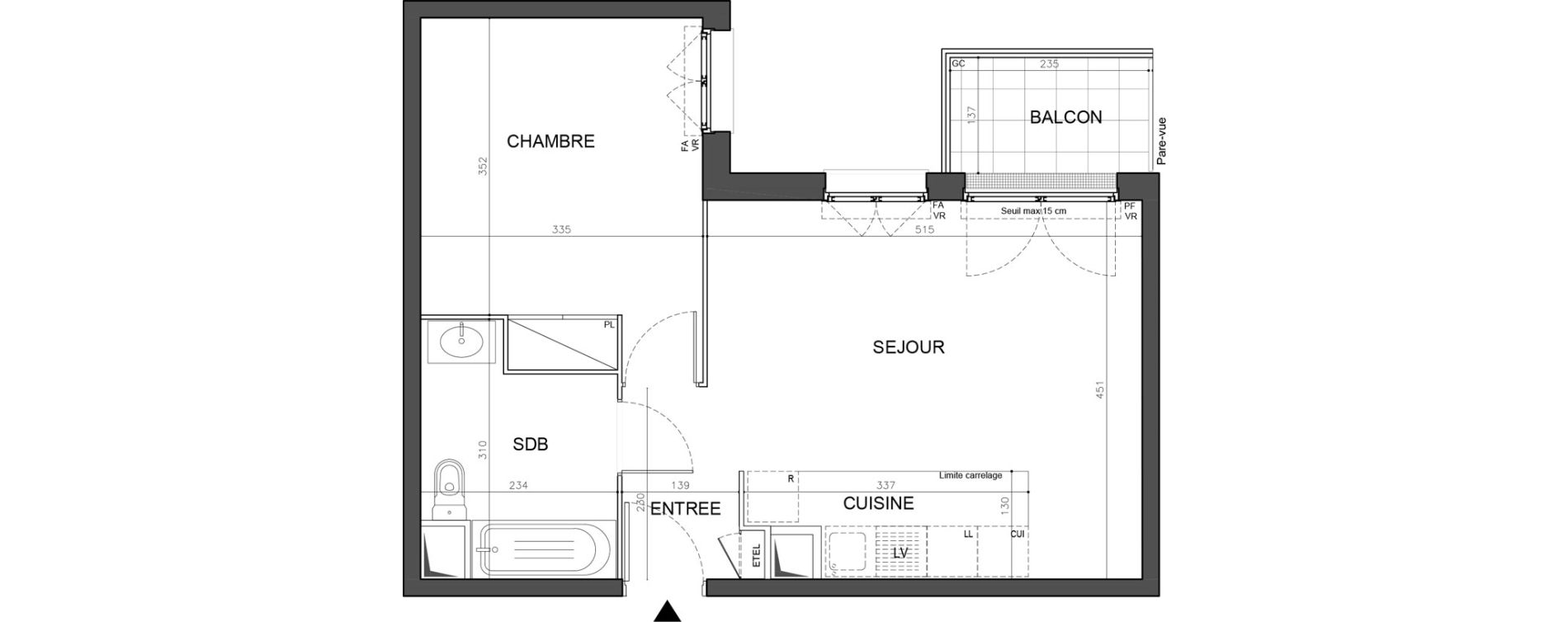 Appartement T2 de 44,24 m2 &agrave; Champigny-Sur-Marne Plant