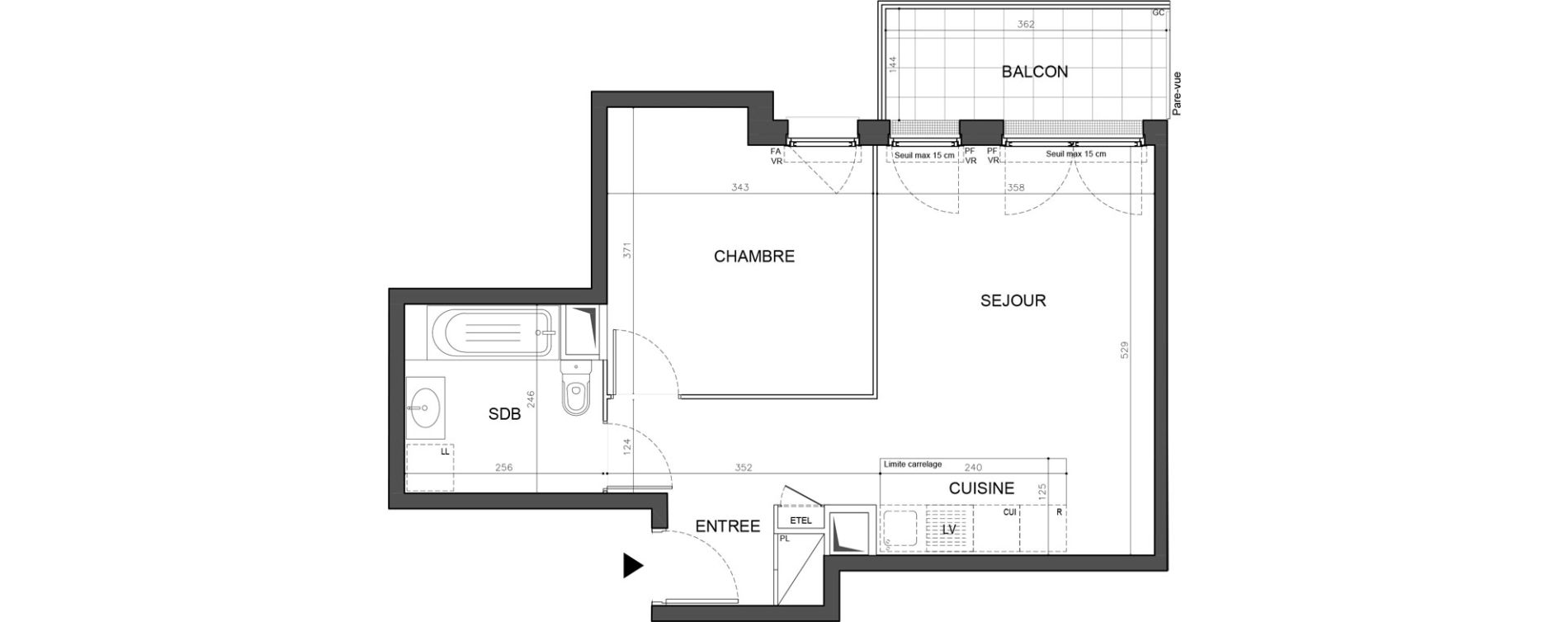 Appartement T2 de 43,86 m2 &agrave; Champigny-Sur-Marne Plant