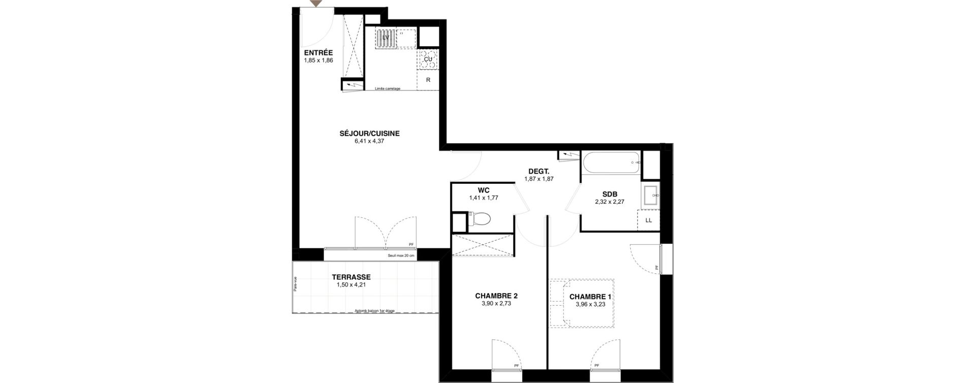 Appartement T3 de 63,04 m2 &agrave; Champigny-Sur-Marne Maroc