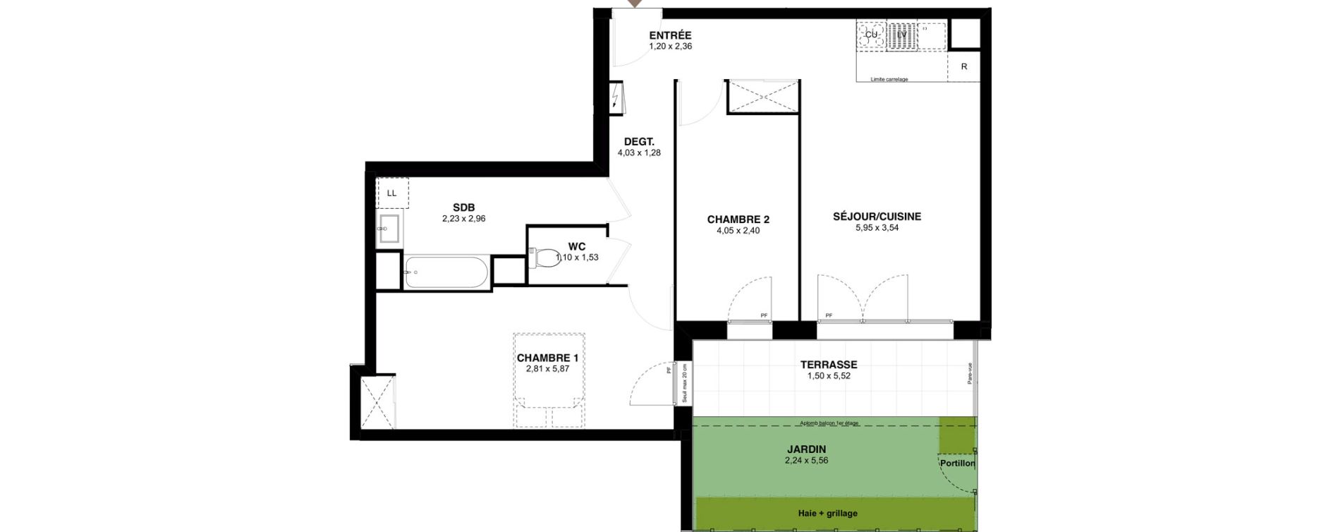 Appartement T3 de 66,79 m2 &agrave; Champigny-Sur-Marne Maroc