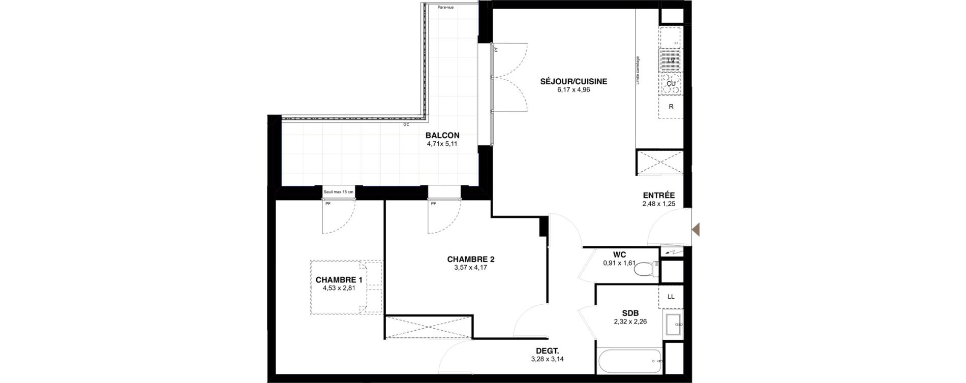 Appartement T3 de 69,90 m2 &agrave; Champigny-Sur-Marne Maroc