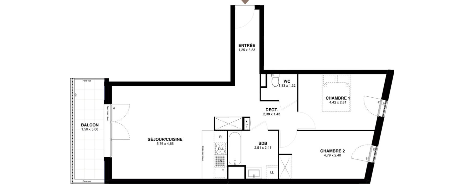 Appartement T3 de 67,70 m2 &agrave; Champigny-Sur-Marne Maroc